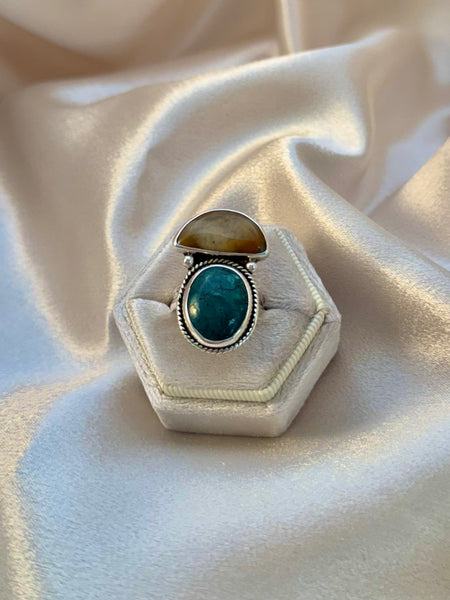 Turquoise and Jasper ring size 9 1/4