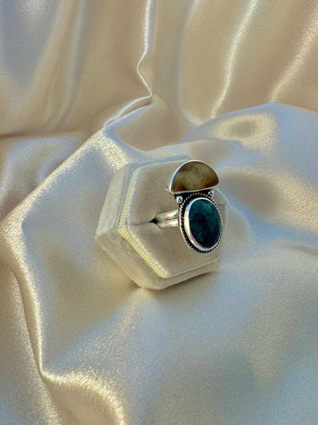 Turquoise and Jasper ring size 9 1/4