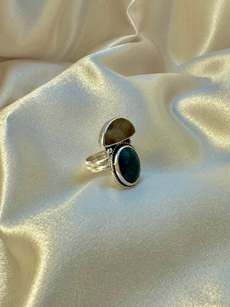 Turquoise and Jasper ring size 9 1/4