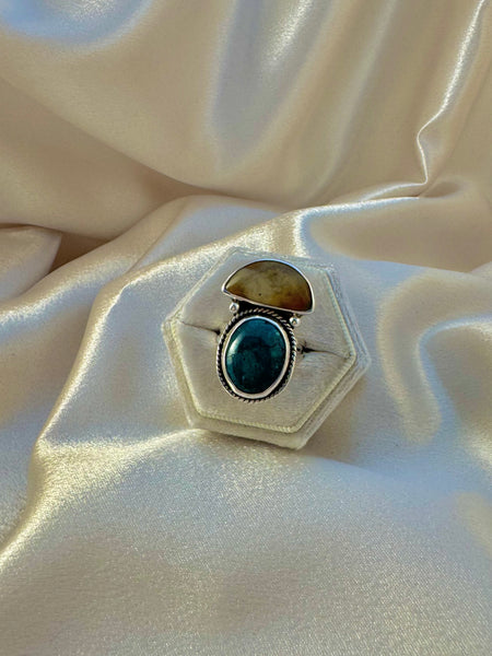 Turquoise and Jasper ring size 9 1/4